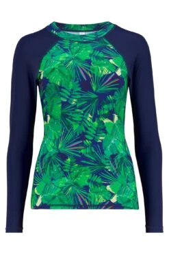 Pacific Beach Long Sleeved Rash Vest - Navy Fern -Sultry Curve 301530 20221130155600