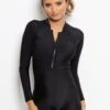 Energy Long Sleeved Shorty Paddle Swimsuit - Black 1 Energy Long Sleeved Shorty Paddle Swimsuit - Black -Sultry Curve 301543 20221130164900