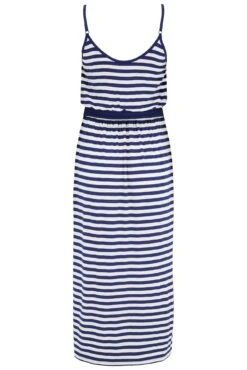 Jersey Strap Detail Tie Waist Midi Dress - Navy/White 11 Jersey Strap Detail Tie Waist Midi Dress - Navy/White -Sultry Curve 302048 20221206152700