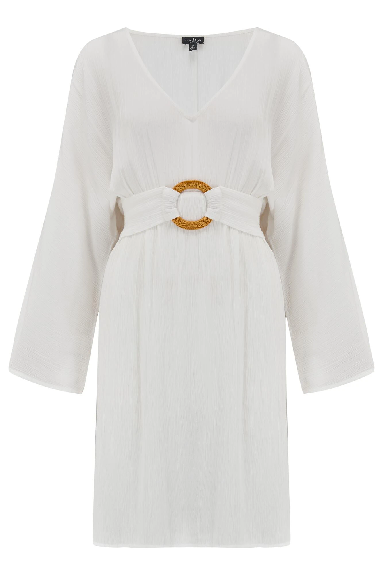 EcoVero™ Crinkle O Ring Cover Up - White 7 EcoVero™ Crinkle O Ring Cover Up - White - Image 5