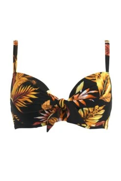 Paradiso Lightly Padded Underwired Front Tie Top - Black -Sultry Curve 303621 20230606173200