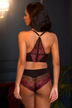 J'Adore Front Fastening Bralette - Black/Pink -Sultry Curve 304921 20230526165900