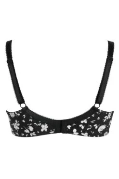 Aura Side Support Underwired Bra - Black Floral -Sultry Curve 305211 20230104103900