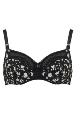 Aura Side Support Underwired Bra - Black Floral -Sultry Curve 305212 20230104103900