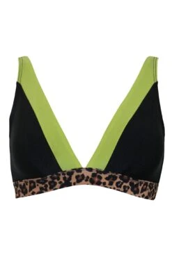 Palm Springs Colour Block Non Wired Triangle Top - Black/Lime -Sultry Curve 305447 20230105132200