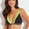 Palm Springs Colour Block Non Wired Triangle Top - Black/Lime 2 Palm Springs Colour Block Non Wired Triangle Top - Black/Lime -Sultry Curve 305448 20230105132200