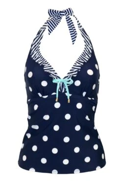 Beach House Underwired Halter Tankini Top - Navy/White/Aqua 10 Beach House Underwired Halter Tankini Top - Navy/White/Aqua -Sultry Curve 306124 20230106144300