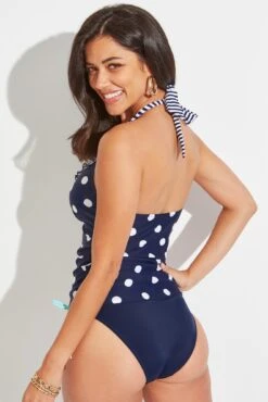 Beach House Underwired Halter Tankini Top - Navy/White/Aqua 9 Beach House Underwired Halter Tankini Top - Navy/White/Aqua -Sultry Curve 306127 20230106144300