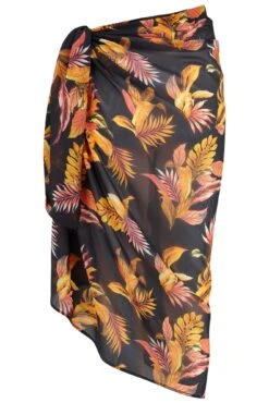 Recycled Luxe Chiffon Sarong Skirt - Black/Gold 15 Recycled Luxe Chiffon Sarong Skirt - Black/Gold -Sultry Curve 306448 20230519120900