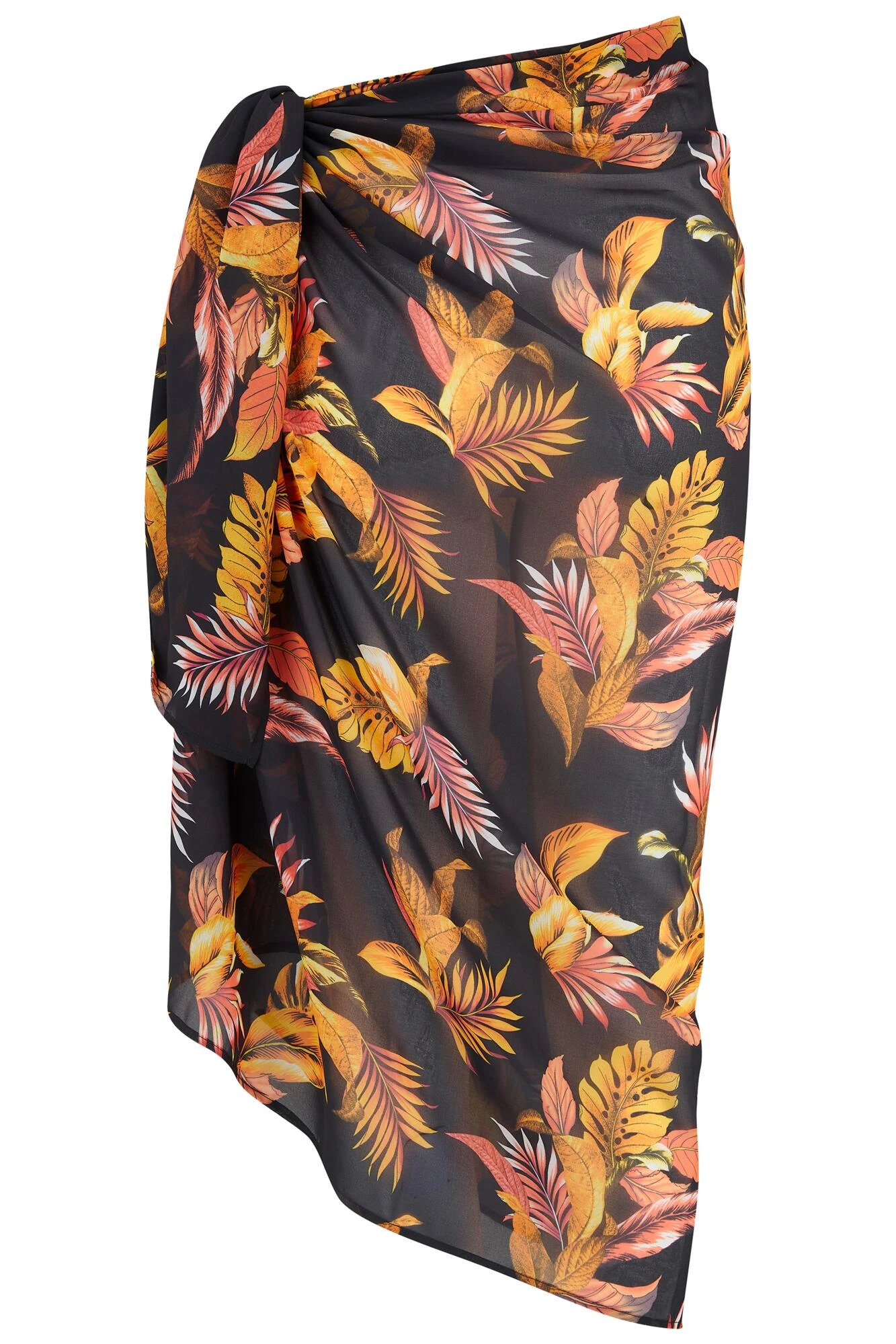 Recycled Luxe Chiffon Sarong Skirt - Black/Gold 9 Recycled Luxe Chiffon Sarong Skirt - Black/Gold - Image 7