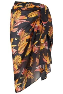 Recycled Luxe Chiffon Sarong Skirt - Black/Gold 14 Recycled Luxe Chiffon Sarong Skirt - Black/Gold -Sultry Curve 306449 20230519120900