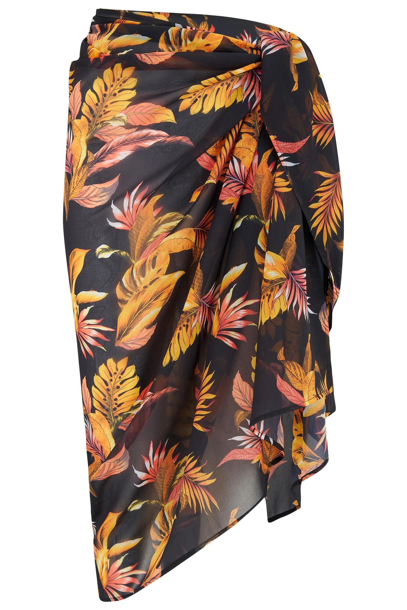 Recycled Luxe Chiffon Sarong Skirt - Black/Gold 8 Recycled Luxe Chiffon Sarong Skirt - Black/Gold - Image 6