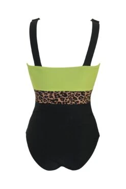 Colour Block Control Swimsuit - Black/Lime -Sultry Curve 306481 20230109140000