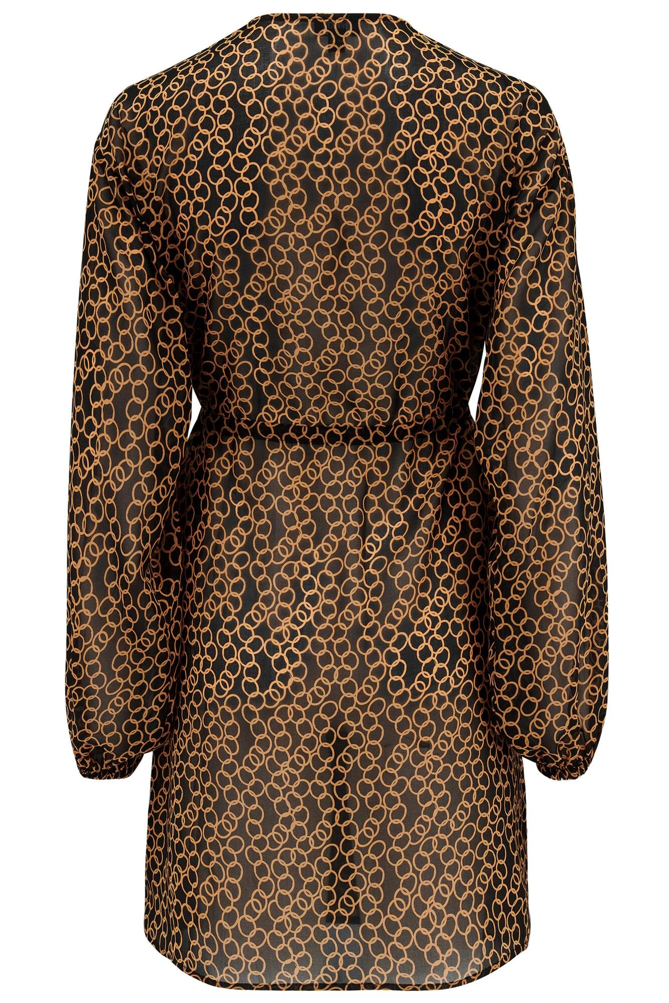 Recycled Chiffon Tie Sleeve Kimono - Gold Chain 9 Recycled Chiffon Tie Sleeve Kimono - Gold Chain - Image 7