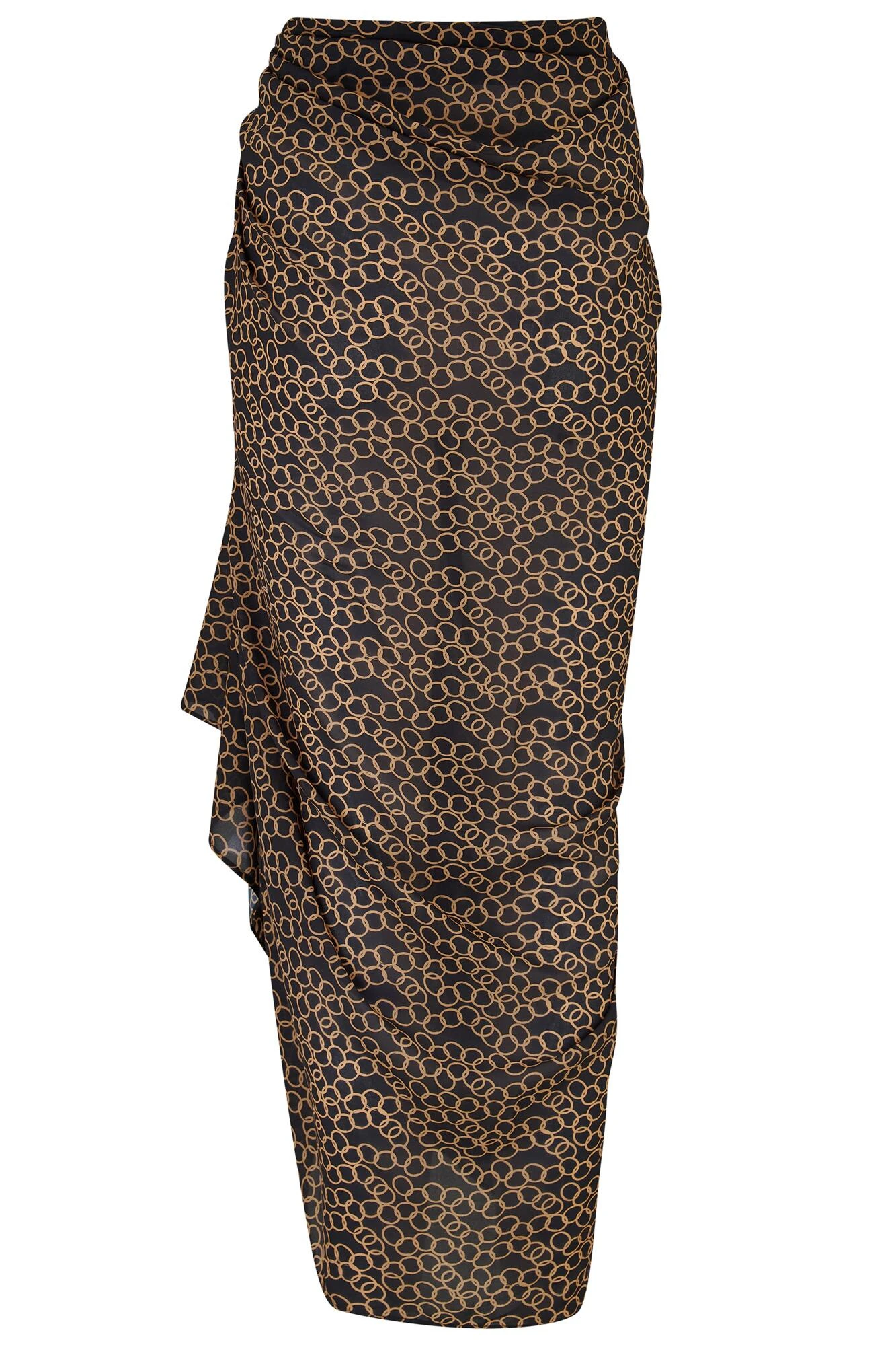 Casablanca Recycled Chiffon Multiway Sarong - Gold Chain 9 Casablanca Recycled Chiffon Multiway Sarong - Gold Chain - Image 7