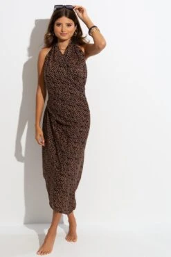 Casablanca Recycled Chiffon Multiway Sarong - Gold Chain 11 Casablanca Recycled Chiffon Multiway Sarong - Gold Chain -Sultry Curve 308002 20230519165000