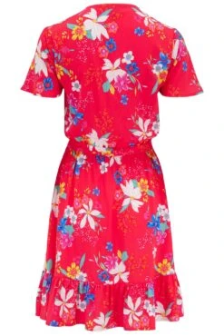 Woven EcoVero™ Tiered Wrap Dress - Red Tropical 13 Woven EcoVero™ Tiered Wrap Dress - Red Tropical -Sultry Curve 308703 20230518121100