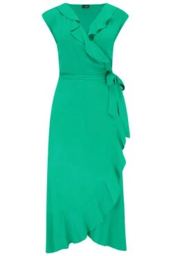 Midaxi Wrap Beach Dress - Green -Sultry Curve 308724 20230126144800