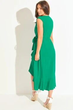 Midaxi Wrap Beach Dress - Green -Sultry Curve 308727 20230126144800