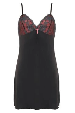 Amour Luxe Chemise - Slate/Coral -Sultry Curve 310812 20230220163400