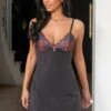Amour Luxe Chemise - Slate/Coral -Sultry Curve 310813 20230220163400