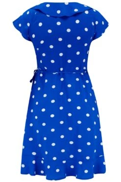 Woven EcoVero™ Frill Wrap Dress - Blue/White 13 Woven EcoVero™ Frill Wrap Dress - Blue/White -Sultry Curve 311019 20230518121700