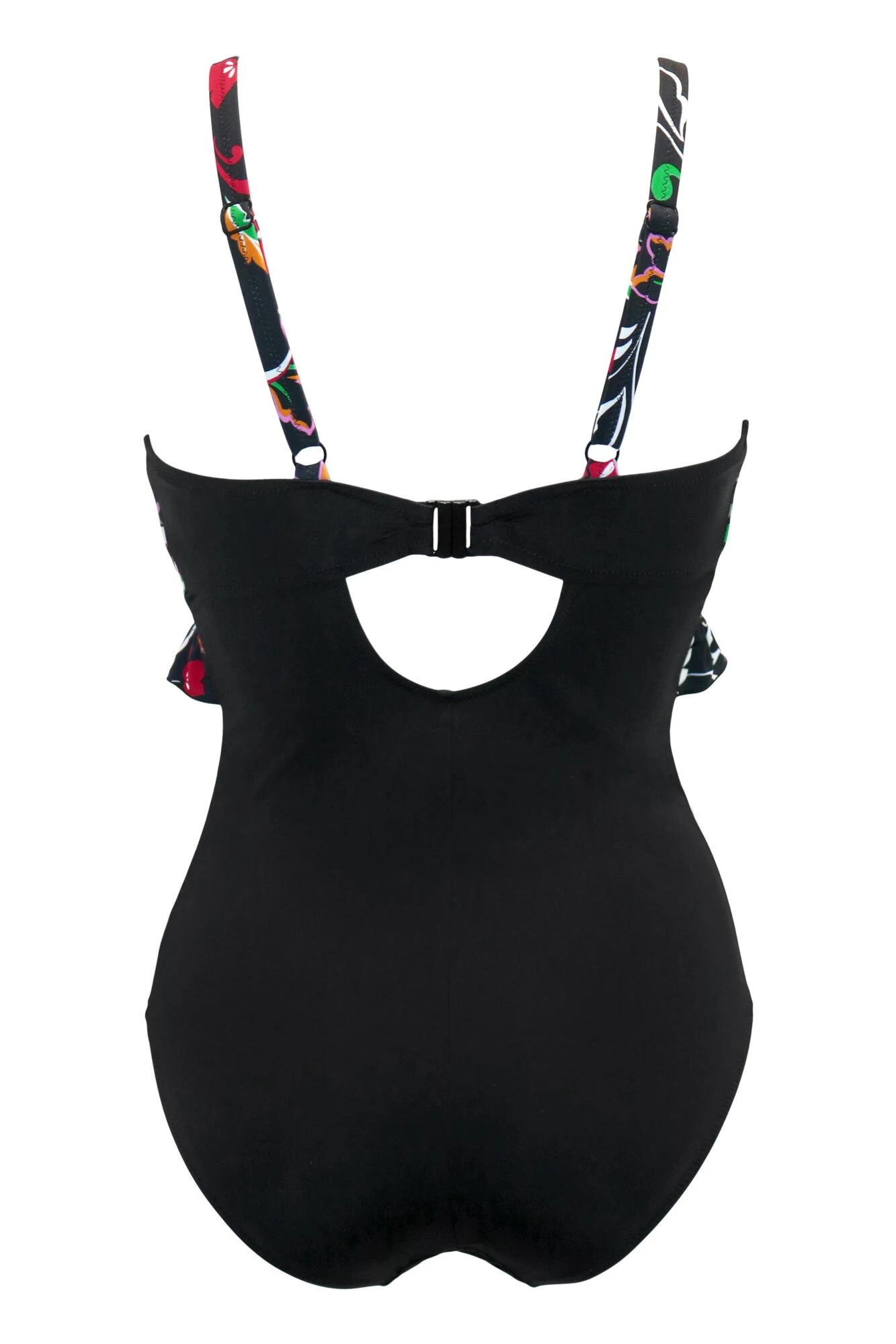 Hot Spots Frill Control Swimsuit - Black Multi 8 Hot Spots Frill Control Swimsuit - Black Multi - Image 6
