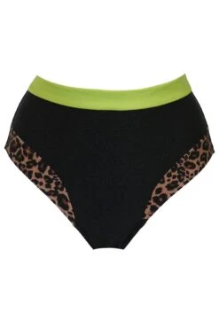 Palm Springs Colour Block High Leg Control Brief - Black/Lime -Sultry Curve 311359 20230227163700