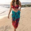 Recycled Luxe Chiffon Sarong - Red/Teal 1 Recycled Luxe Chiffon Sarong - Red/Teal -Sultry Curve 311504 20230301114400