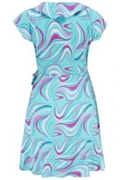 Woven EcoVero™ Frill Wrap Dress - Aquaburst -Sultry Curve 311574 20230301160700
