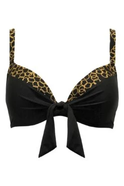 Casablanca Lightly Padded Underwired Front Tie Top - Gold Chain 12 Casablanca Lightly Padded Underwired Front Tie Top - Gold Chain -Sultry Curve 311987 20230302162500