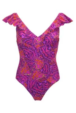 Bermuda Frill Tummy Control Swimsuit - Multi 12 Bermuda Frill Tummy Control Swimsuit - Multi -Sultry Curve 312501 20230316152500
