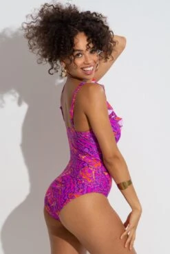 Bermuda Frill Tummy Control Swimsuit - Multi 11 Bermuda Frill Tummy Control Swimsuit - Multi -Sultry Curve 312505 20230316152500