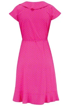 Woven EcoVero™ Frill Wrap Dress - Pink/Orange 13 Woven EcoVero™ Frill Wrap Dress - Pink/Orange -Sultry Curve 312604 20230518121600