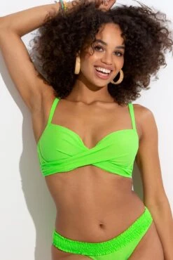 Free Spirit Lightly Padded UW Twist Front Top - Lime -Sultry Curve 312710 20230530094900