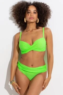 Free Spirit Lightly Padded UW Twist Front Top - Lime -Sultry Curve 312711 20230530094900