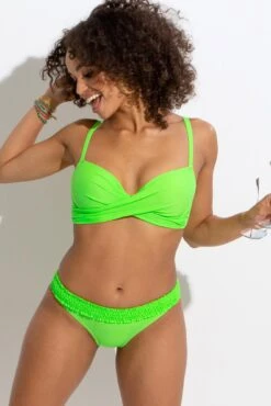 Free Spirit Lightly Padded UW Twist Front Top - Lime -Sultry Curve 312712 20230530094900