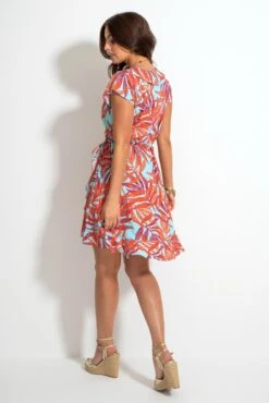 Woven EcoVero™ Frill Wrap Dress - Aqua Palm 13 Woven EcoVero™ Frill Wrap Dress - Aqua Palm -Sultry Curve 312978 20230821083200