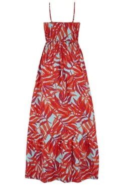 Strappy Tiered Hem Maxi Dress - Aqua Palm -Sultry Curve 313063 20230518152000