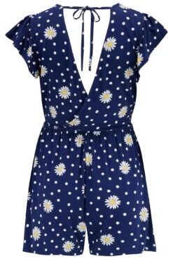 Jersey Wrap Frill Playsuit - Navy/White 15 Jersey Wrap Frill Playsuit - Navy/White -Sultry Curve 313128 20230519164700