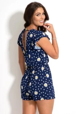 Jersey Wrap Frill Playsuit - Navy/White 11 Jersey Wrap Frill Playsuit - Navy/White -Sultry Curve 313133 20230519164800