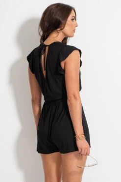 Jersey Wrap Frill Playsuit - Black 11 Jersey Wrap Frill Playsuit - Black -Sultry Curve 313139 20230404101200
