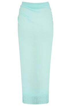 Fringe Trim Crinkle Woven Multiway Sarong - Aqua 13 Fringe Trim Crinkle Woven Multiway Sarong - Aqua -Sultry Curve 313156 20230518165700