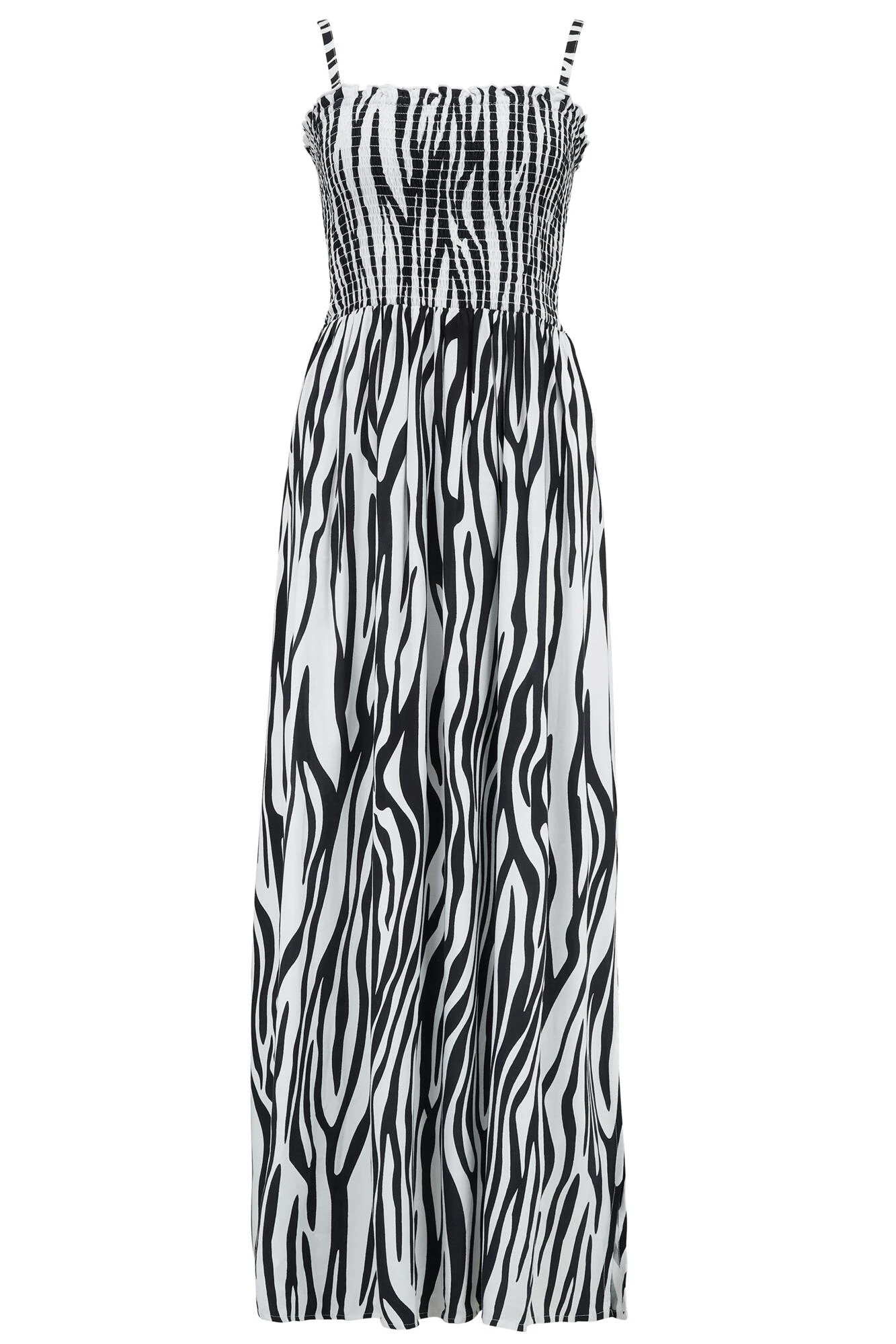 Removable Straps Shirred Split Maxi Dress - Zebra 7 Removable Straps Shirred Split Maxi Dress - Zebra - Image 5