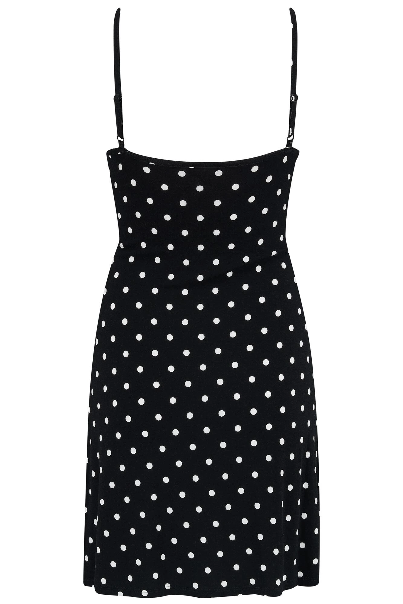 Strappy Tie Front Jersey Mini Dress - Black Spot 8 Strappy Tie Front Jersey Mini Dress - Black Spot - Image 6