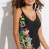 St Lucia Scoop Neck Tummy Control Swimsuit - Tropical -Sultry Curve 314283 20230413092000