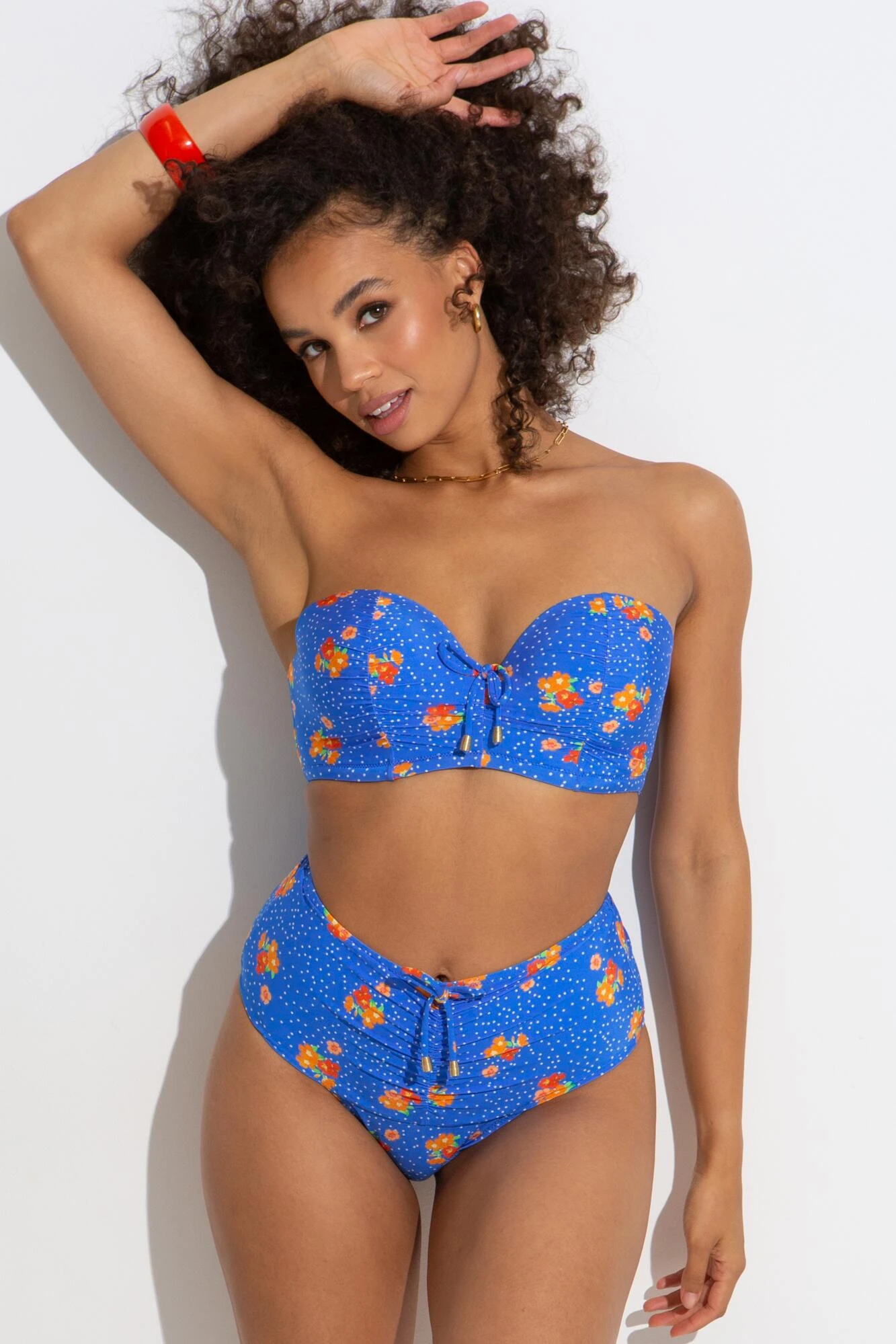 Santa Cruz Strapless Lightly Padded Underwired Top - Blue Floral 7 Santa Cruz Strapless Lightly Padded Underwired Top - Blue Floral - Image 5
