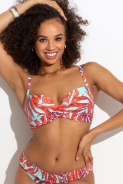 Free Spirit Lightly Padded UW Twist Front Top - Aqua Palm