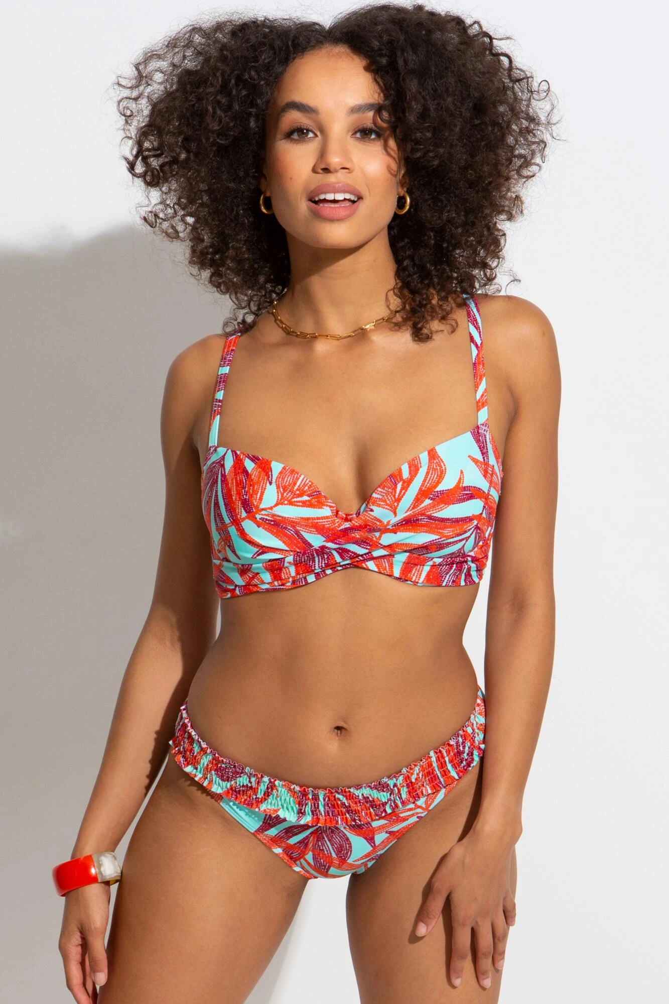 Free Spirit Frill Waist Brief. - Aqua Palm 3 Free Spirit Frill Waist Brief. - Aqua Palm