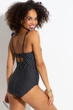 Sicily Lightly Padded Underwired Frill Swimsuit - Black/White 13 Sicily Lightly Padded Underwired Frill Swimsuit - Black/White -Sultry Curve 314771 20230526151800